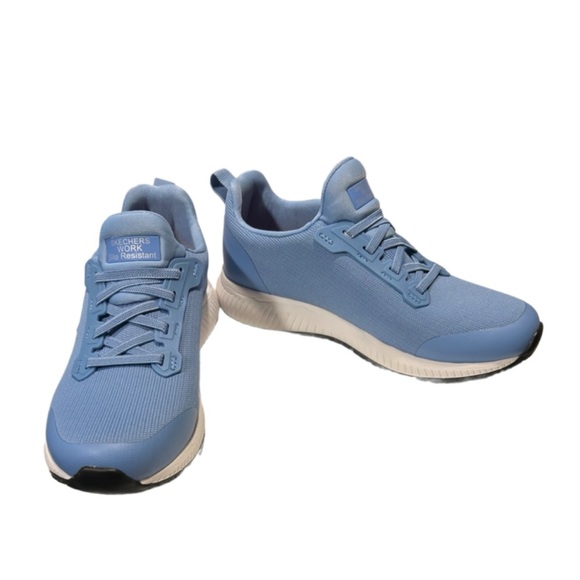SKECHERS Women's Size 7 Emma MaxTRAX® Light Blue Slip-On Comfort Work Sneakers - Picture 1 of 5